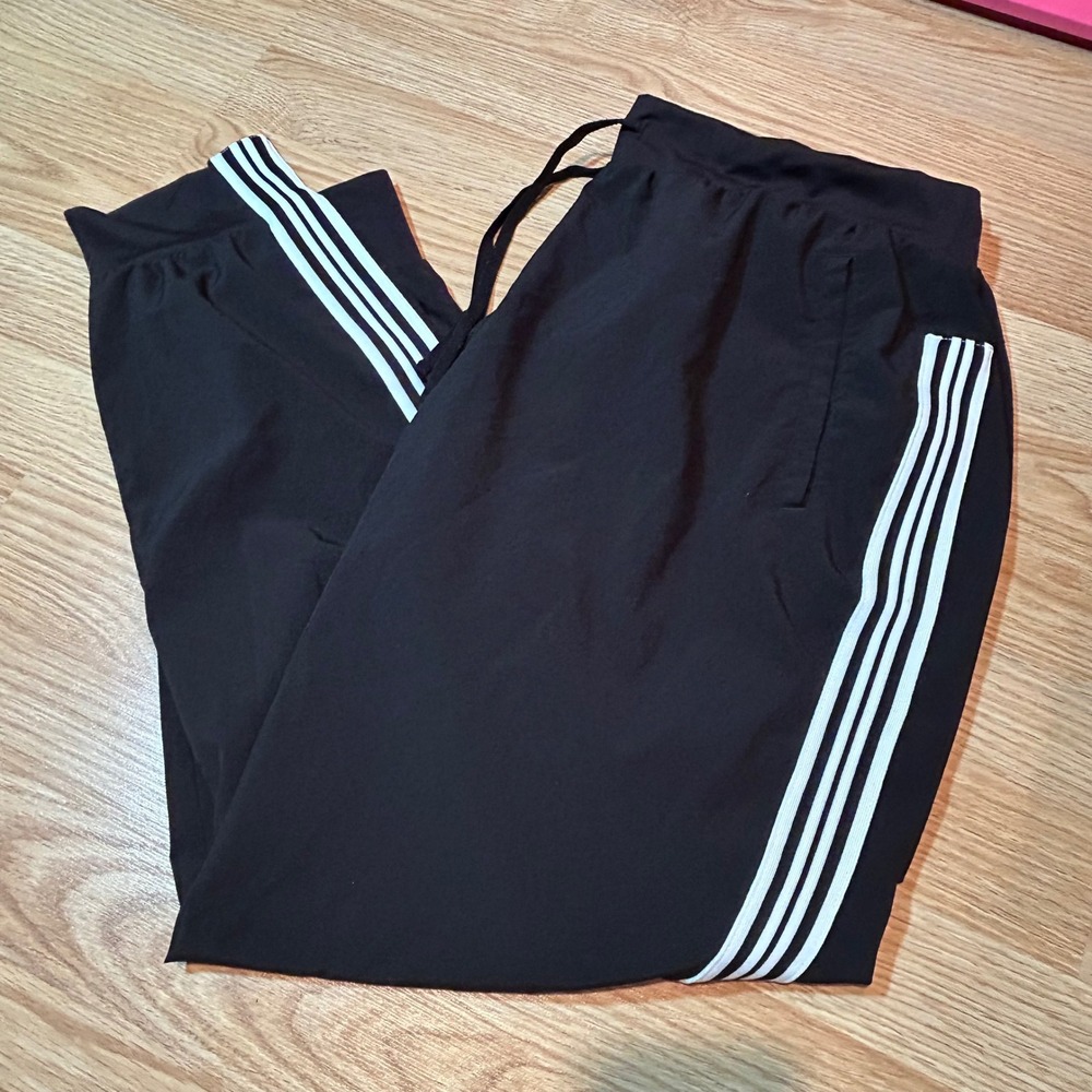 Avia Womens XL Black Side Stripe Joggers Activewear Drawstring Pants 16-18